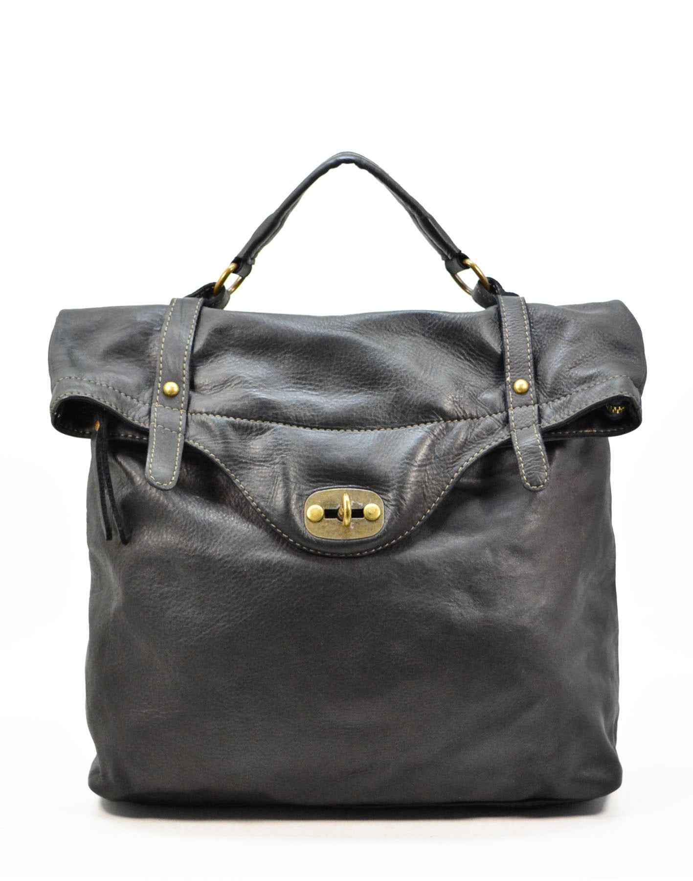 BZNA Bag Gabi Schwarz Backpacker Designer Rucksack Damenhandtasche Schultertasche Leder Nappa ItalyNeu