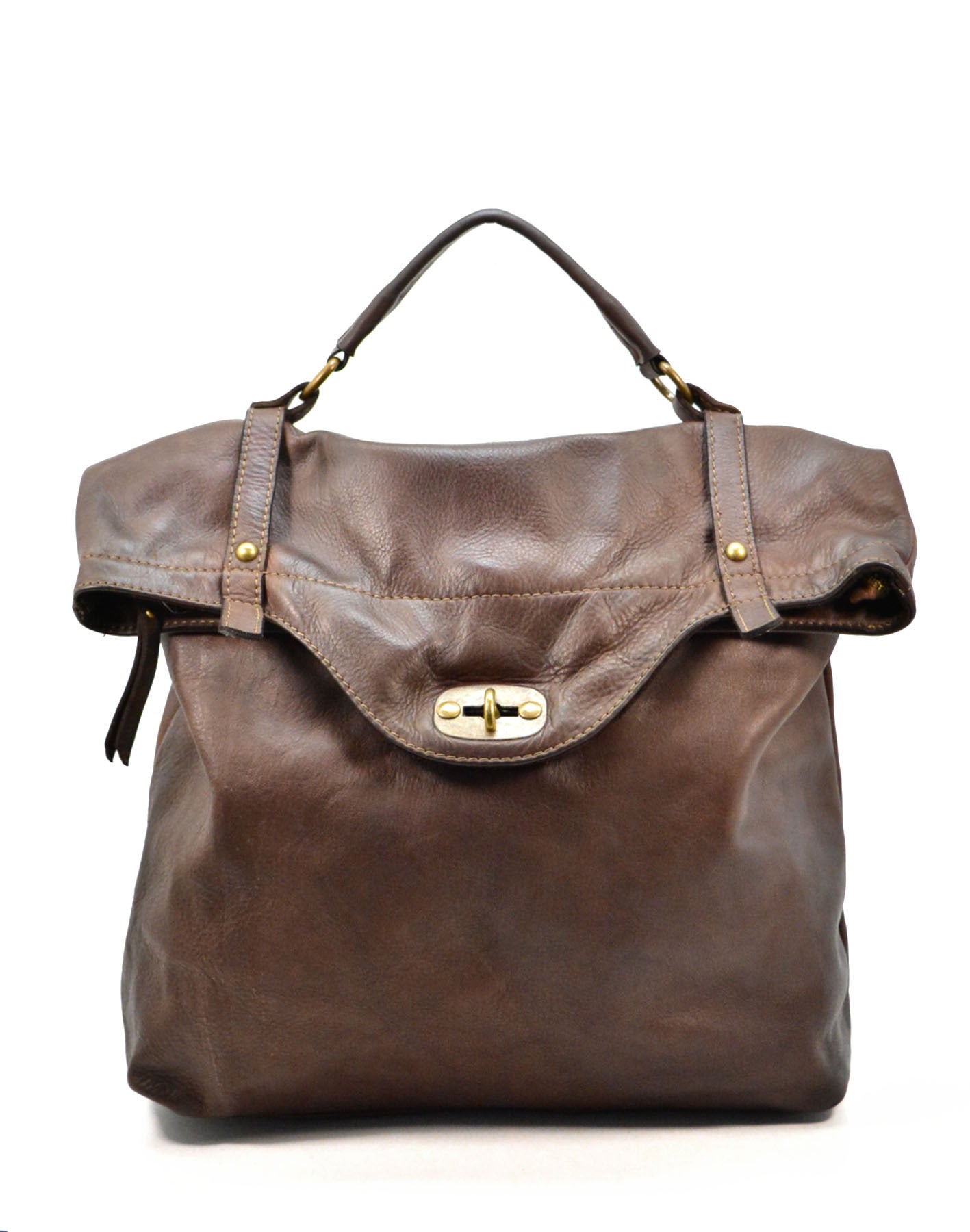 BZNA Bag Gabi Braun Backpacker Designer Rucksack Damenhandtasche Schultertasche Leder Nappa ItalyNeu