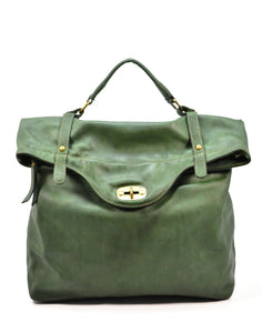 BZNA Bag Gabi Grün Backpacker Designer Rucksack Damenhandtasche Schultertasche Leder Nappa ItalyNeu