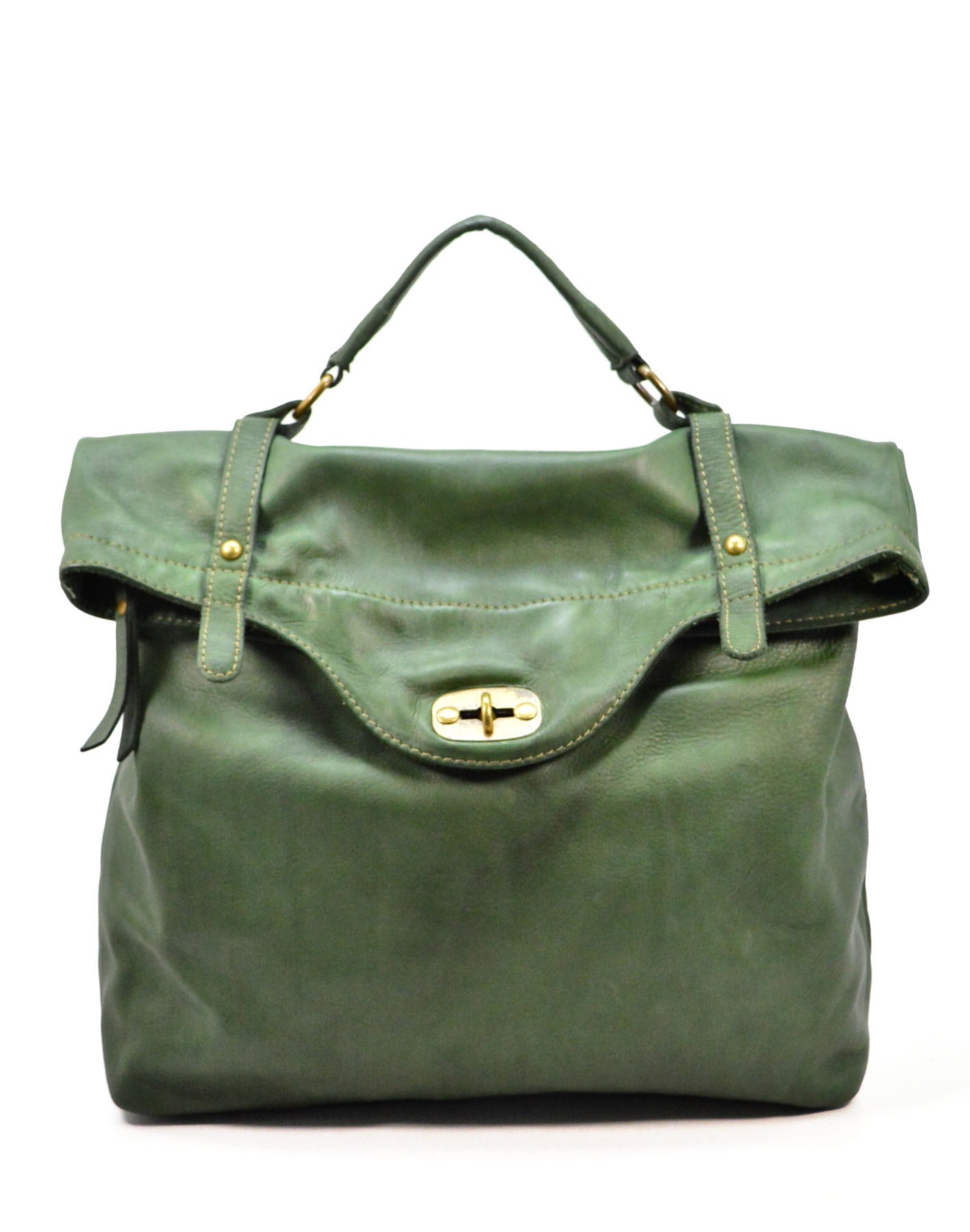 BZNA Bag Gabi Grün Backpacker Designer Rucksack Damenhandtasche Schultertasche Leder Nappa ItalyNeu