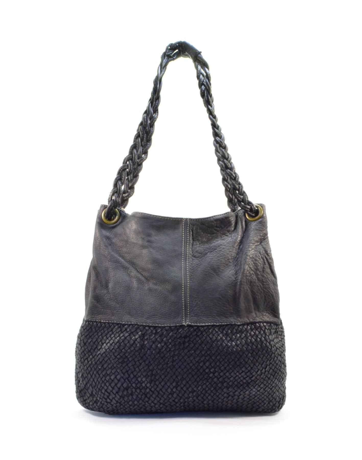 BZNA Bag May Schwarz Italy Designer Damen Handtasche Tasche Schafsleder Shopper