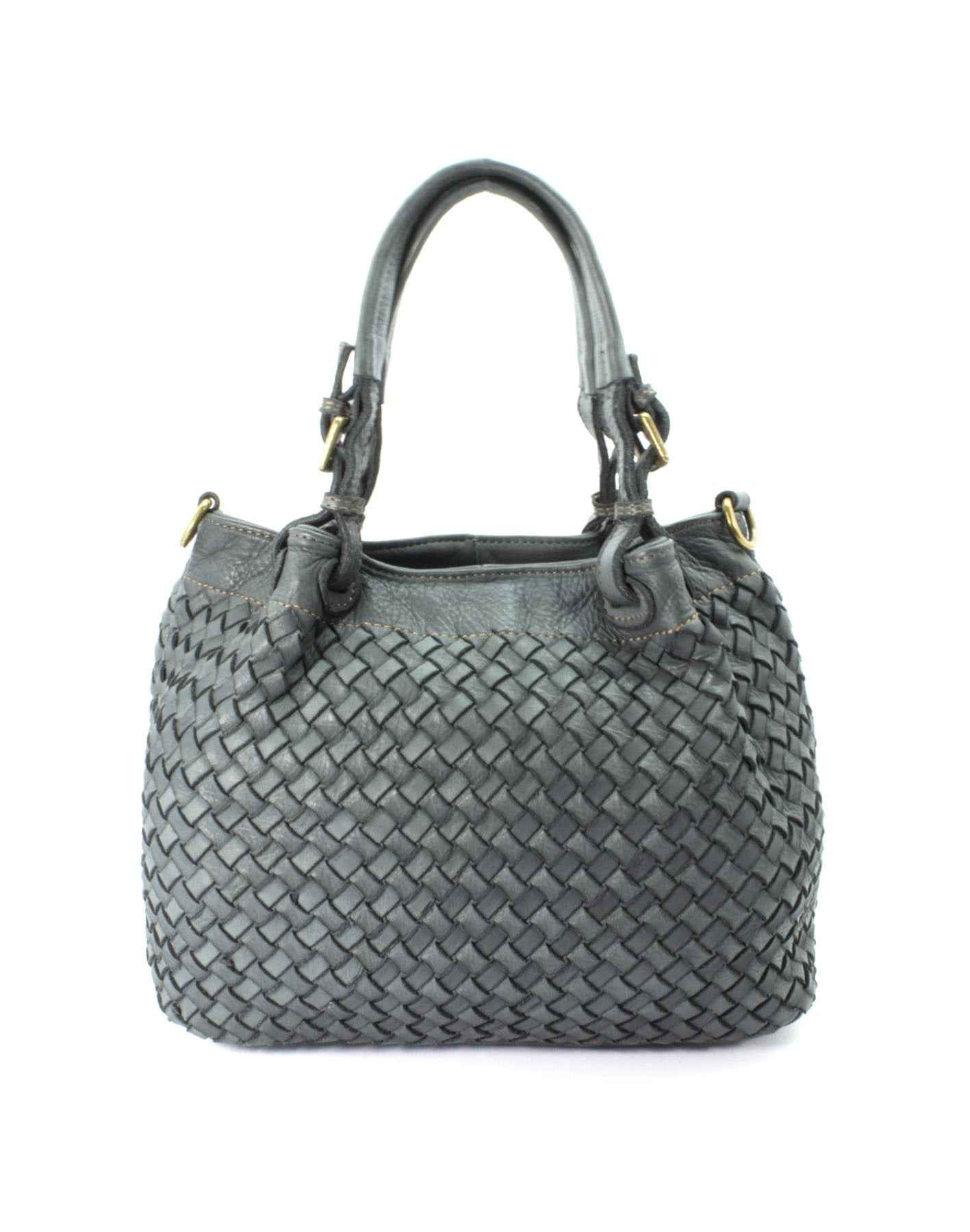 BZNA Bag Fina small Grau Lederfarben Italy Designer Damen Handtasche Schultertasche Tasche Shopper Neu