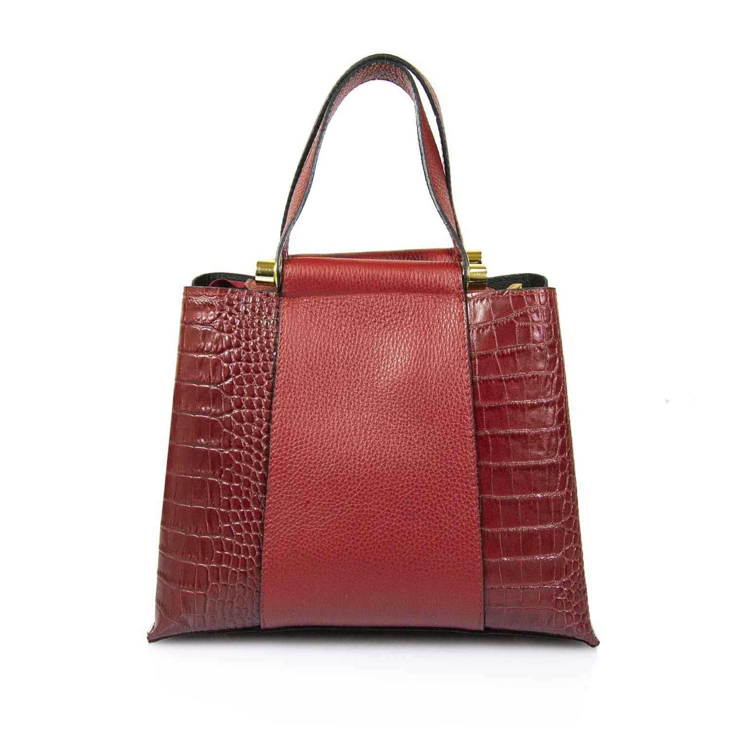 BZNA Bag Kessa Kroko Rosso Leder Italy Damen Handtasche Schultertasche Tasche