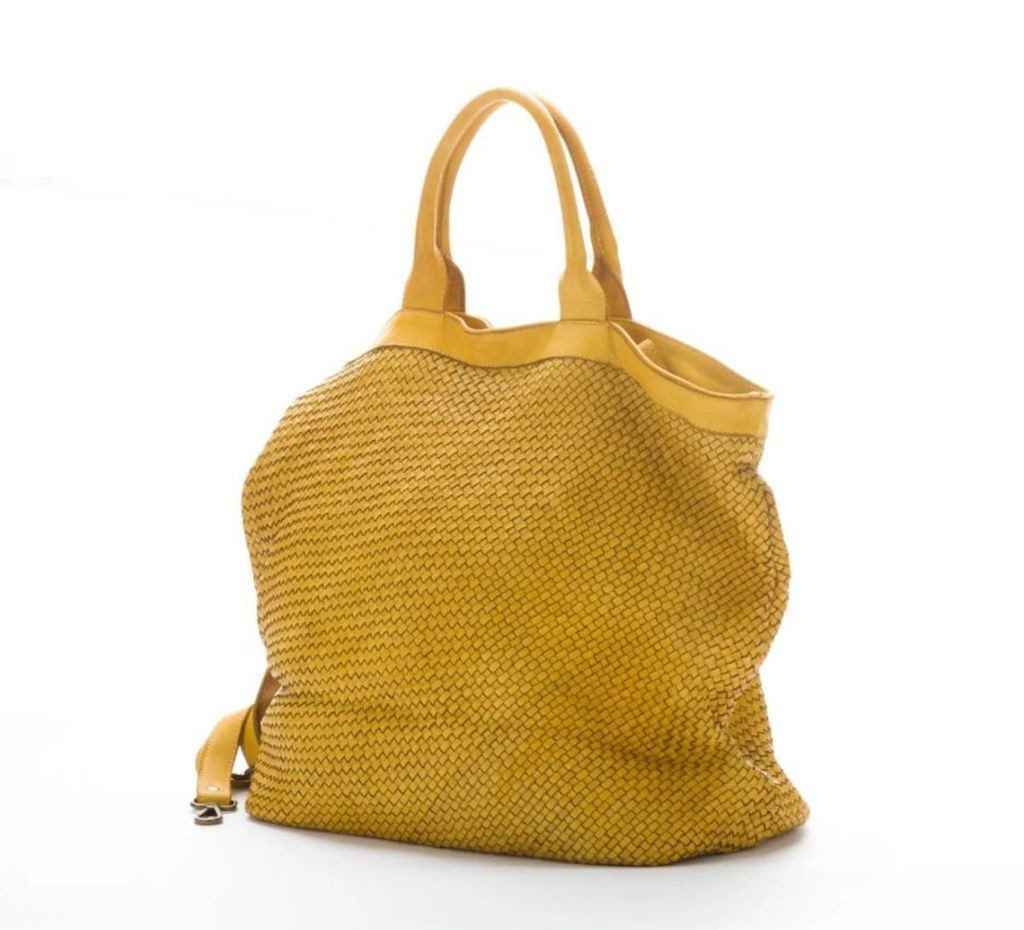 BZNA Bag Naomi gelb Italy Vintage Designer Damen Handtasche Ledertasche  Leder