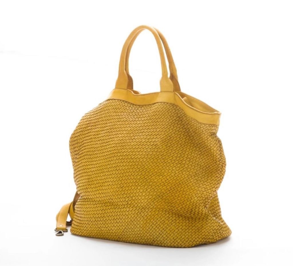 BZNA Bag Naomi gelb Italy Vintage Designer Damen Handtasche Ledertasche  Leder