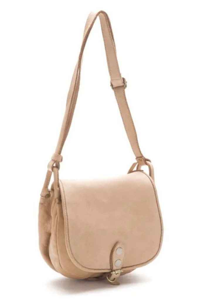 BZNA Schultertasche Taina Beige Italy Designer Handtasche Ledertasche Umhängetasche
