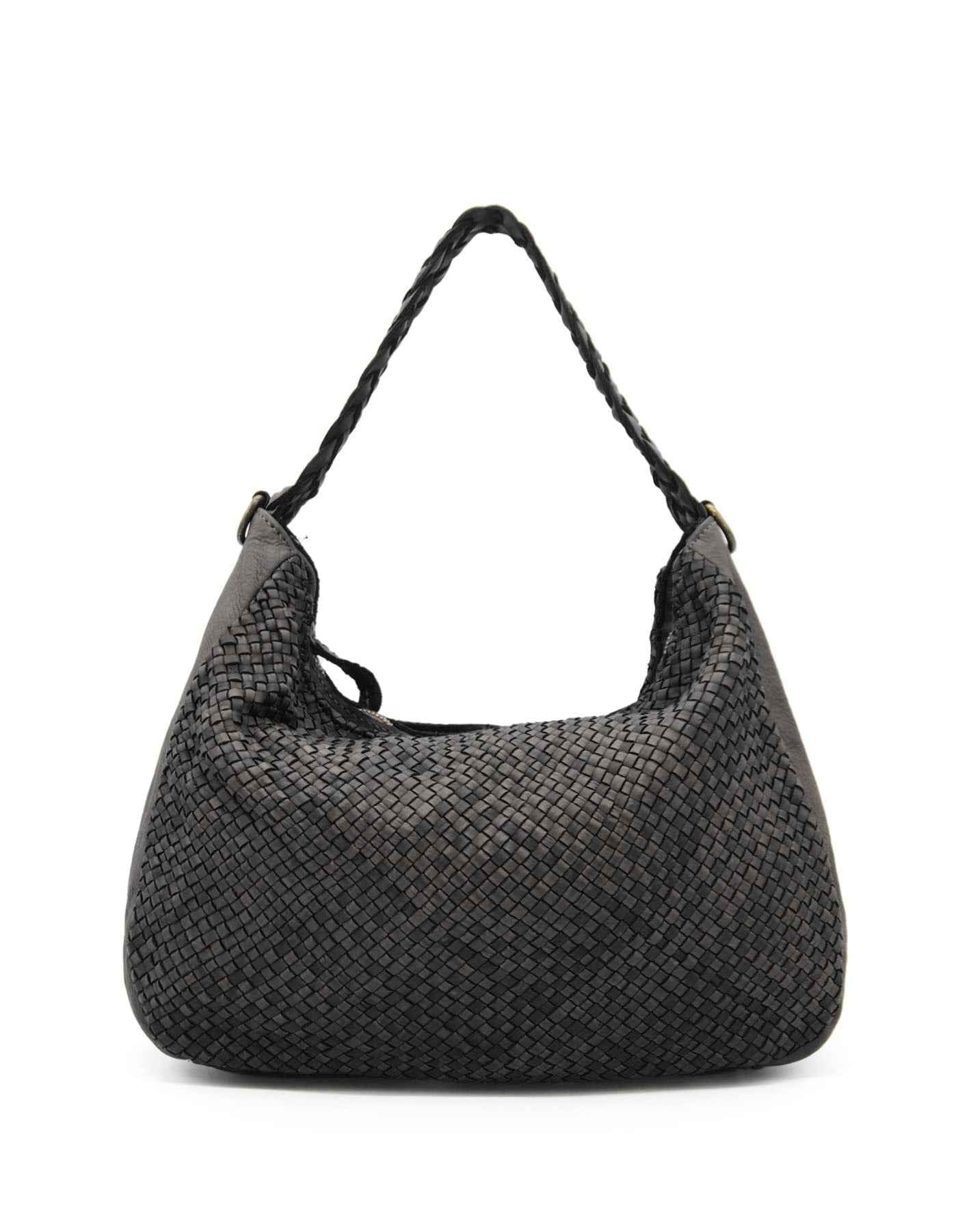 BZNA Bag Sandra Schwarz Italy Designer Umhängetasche Ledertasche Schultertasche Tasche Leder