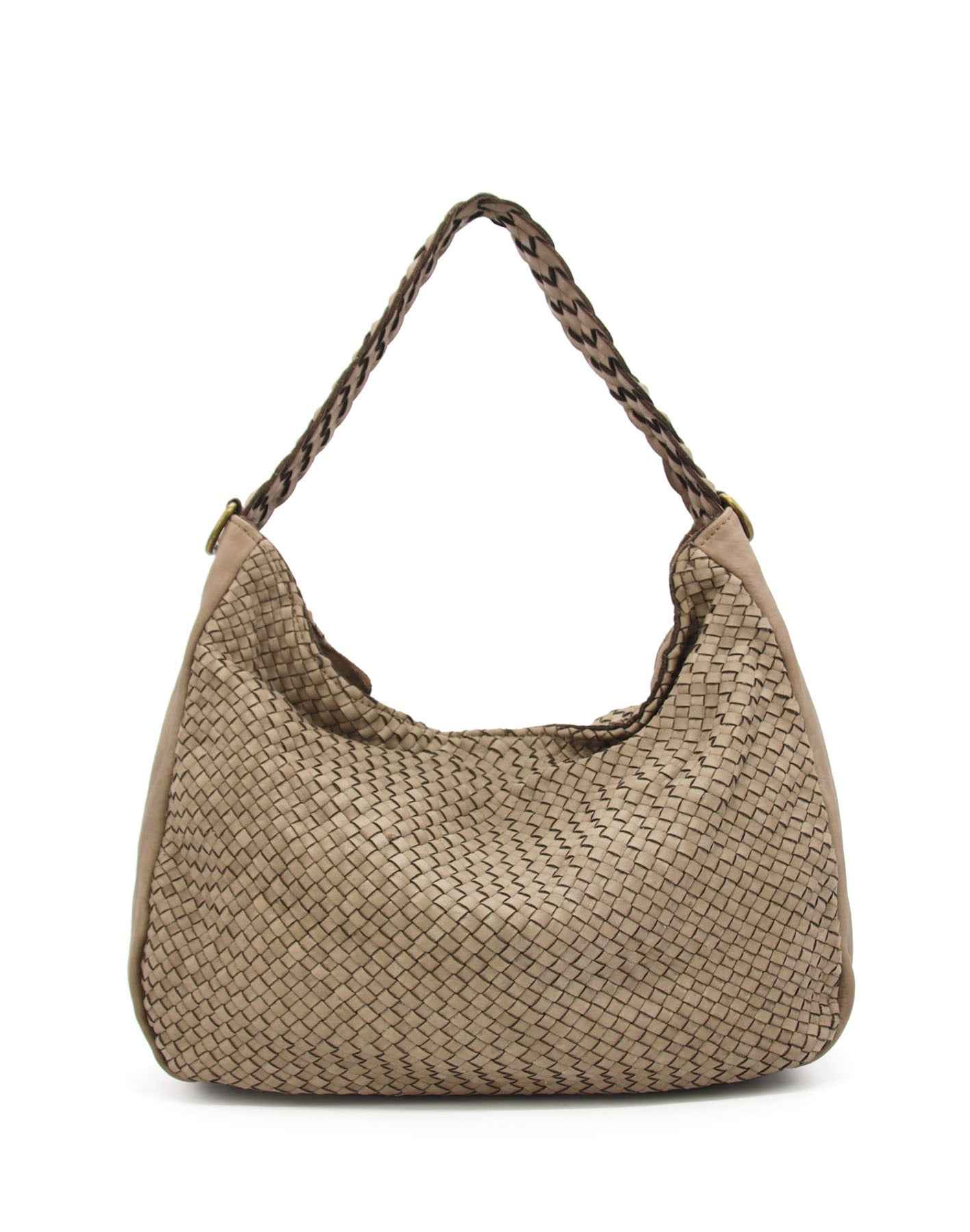 BZNA Bag Sandra Taupe Italy Designer Umhängetasche Ledertasche Schultertasche Tasche Leder