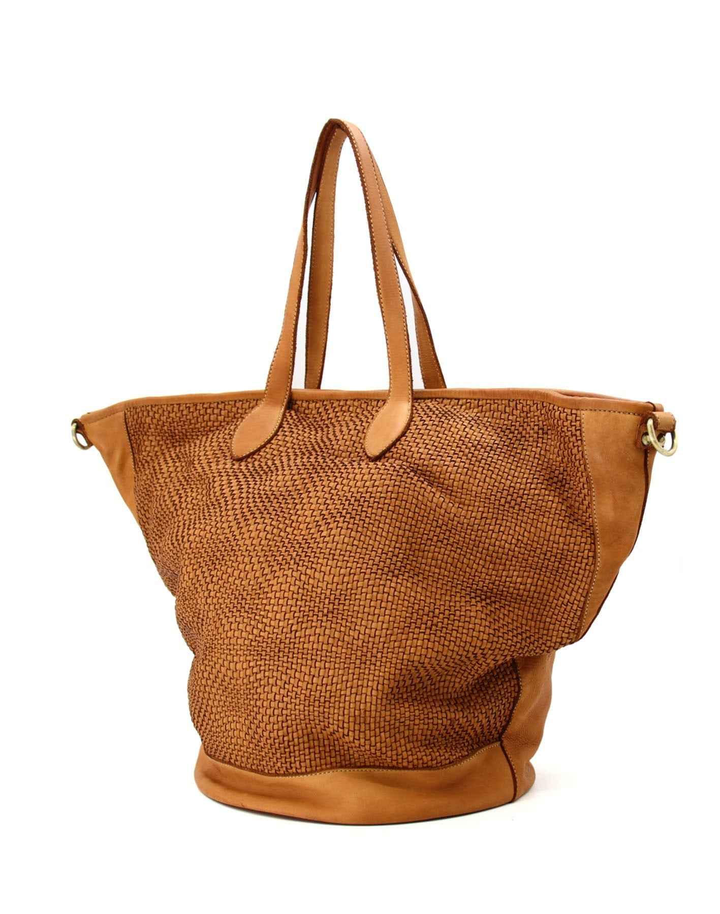 BZNA Bag Patch cognac Designer XXL Shopper Damen Handtasche Schultertasche
