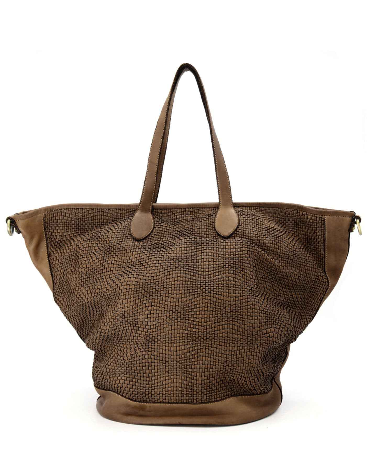 BZNA Bag Patch Braun  Designer XXL Shopper Damen Handtasche Schultertasche