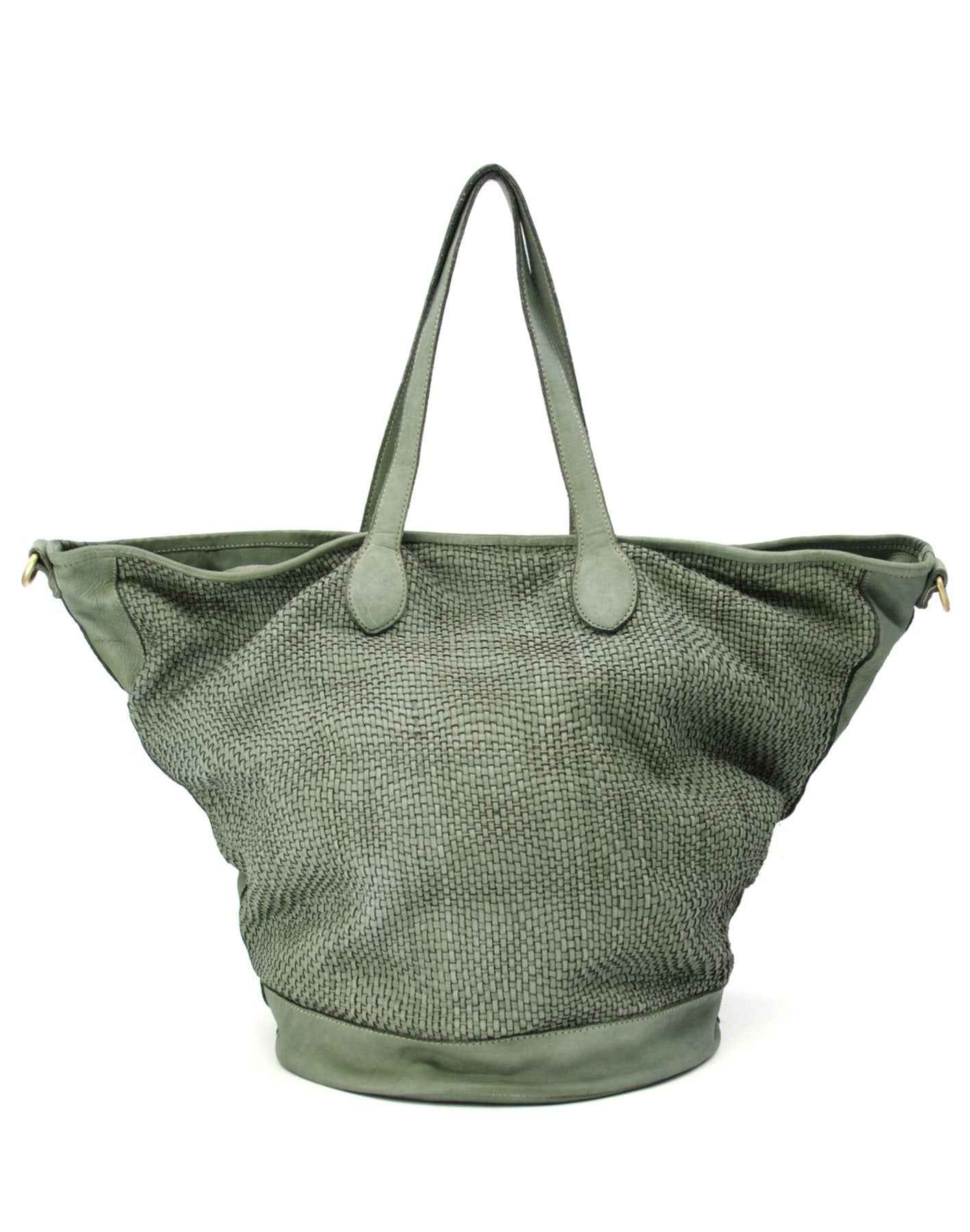 BZNA Bag Patch Grün  Designer XXL Shopper Damen Handtasche Schultertasche