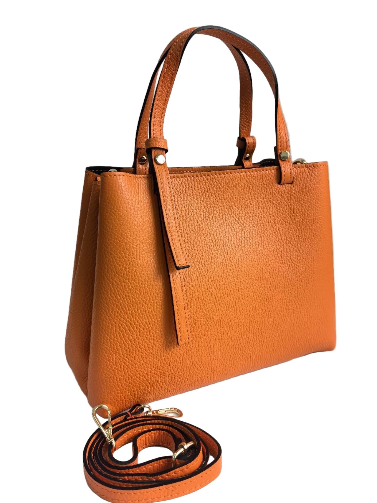 BZNA Bag Latona Orange Leder Italy Damen Handtasche Schultertasche Tasche - B Z N A