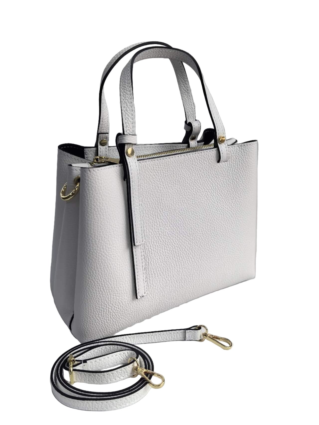 BZNA Bag Latona White Leder Italy Damen Handtasche Schultertasche Tasche - B Z N A