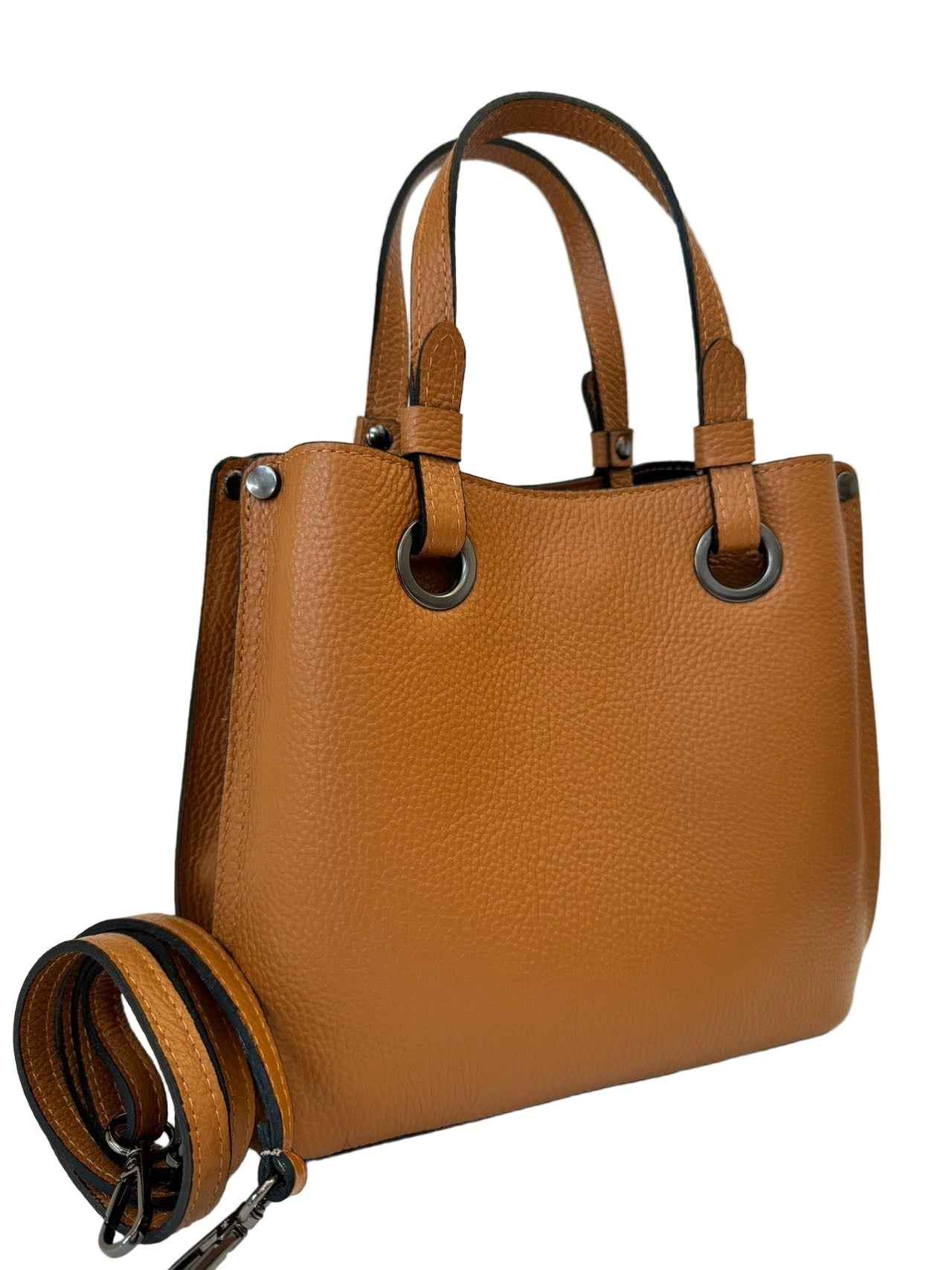 BZNA Bag Hana Cognac Leder Italy Damen Handtasche Schultertasche Tasche