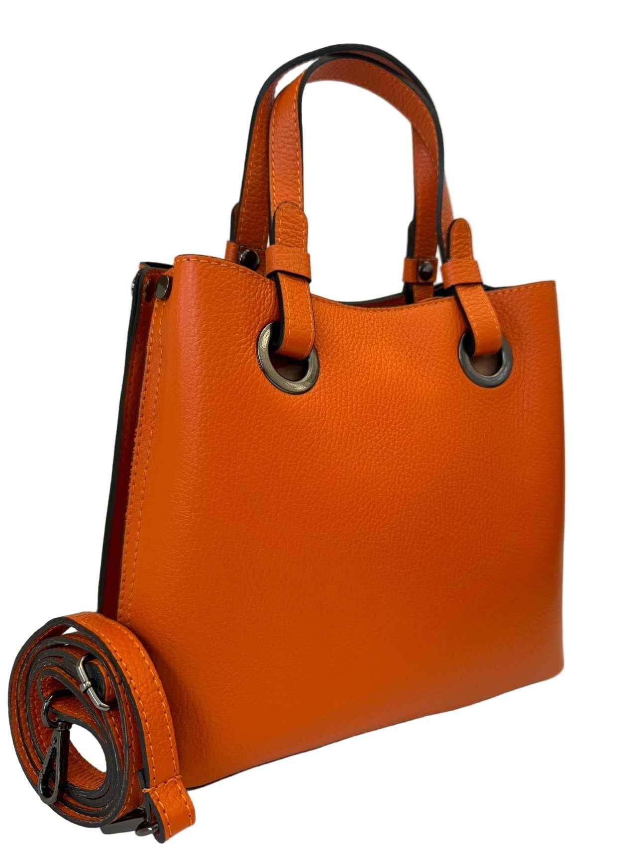 BZNA Bag Hana Orange Leder Italy Damen Handtasche Schultertasche Tasche