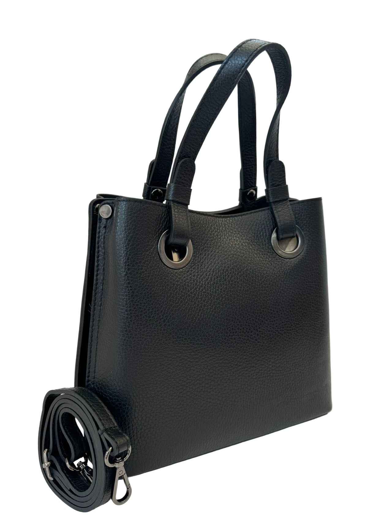 BZNA Bag Hana Schwarz Leder Italy Damen Handtasche Schultertasche Tasche