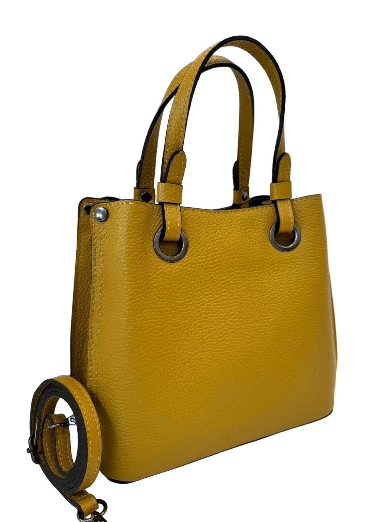 BZNA Bag Hana Senfgelb Leder Italy Damen Handtasche Schultertasche Tasche