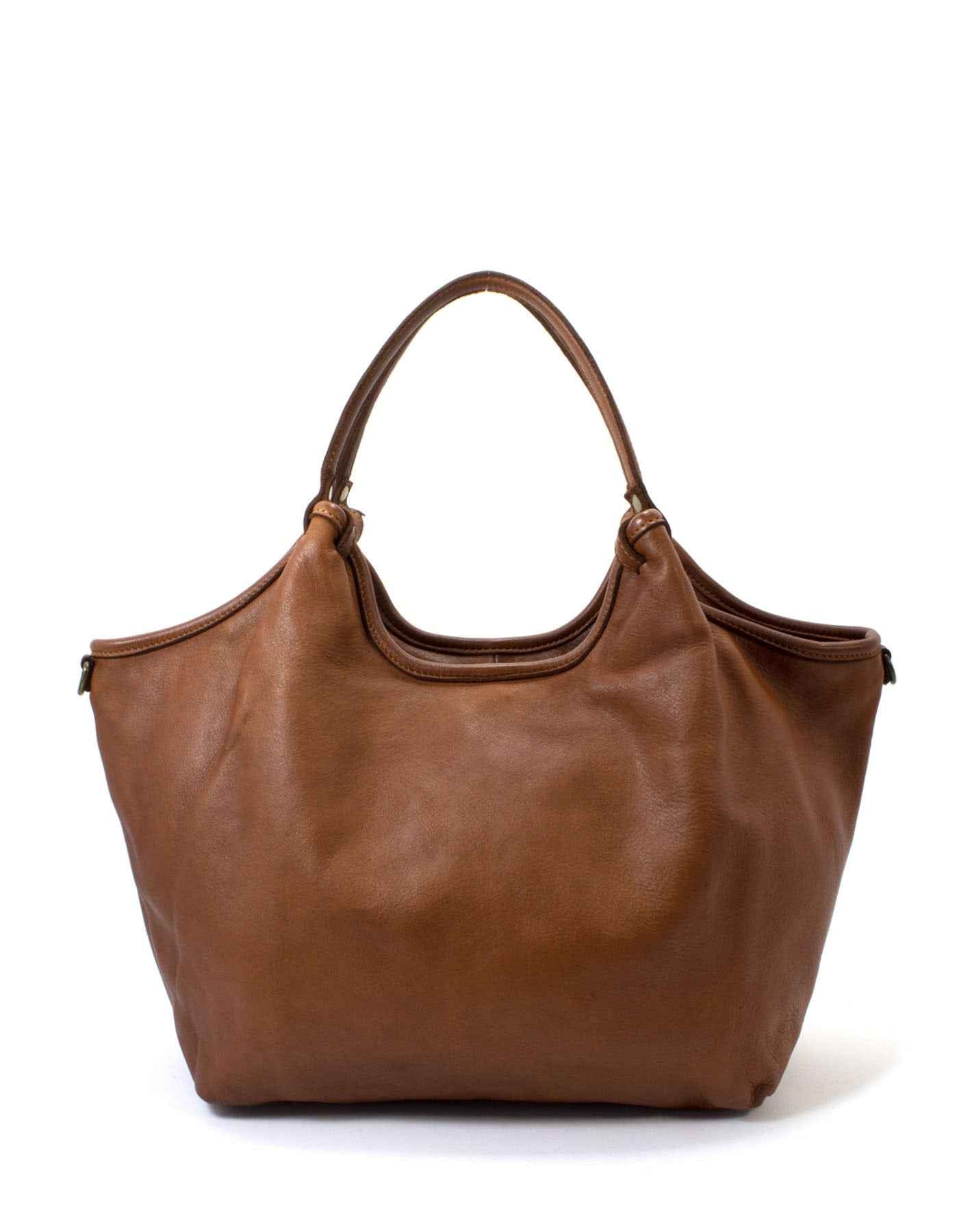 BZNA Bag Leandra Cognac Italy Damen Shopper Handtasche Schultertasche Tasche Leder