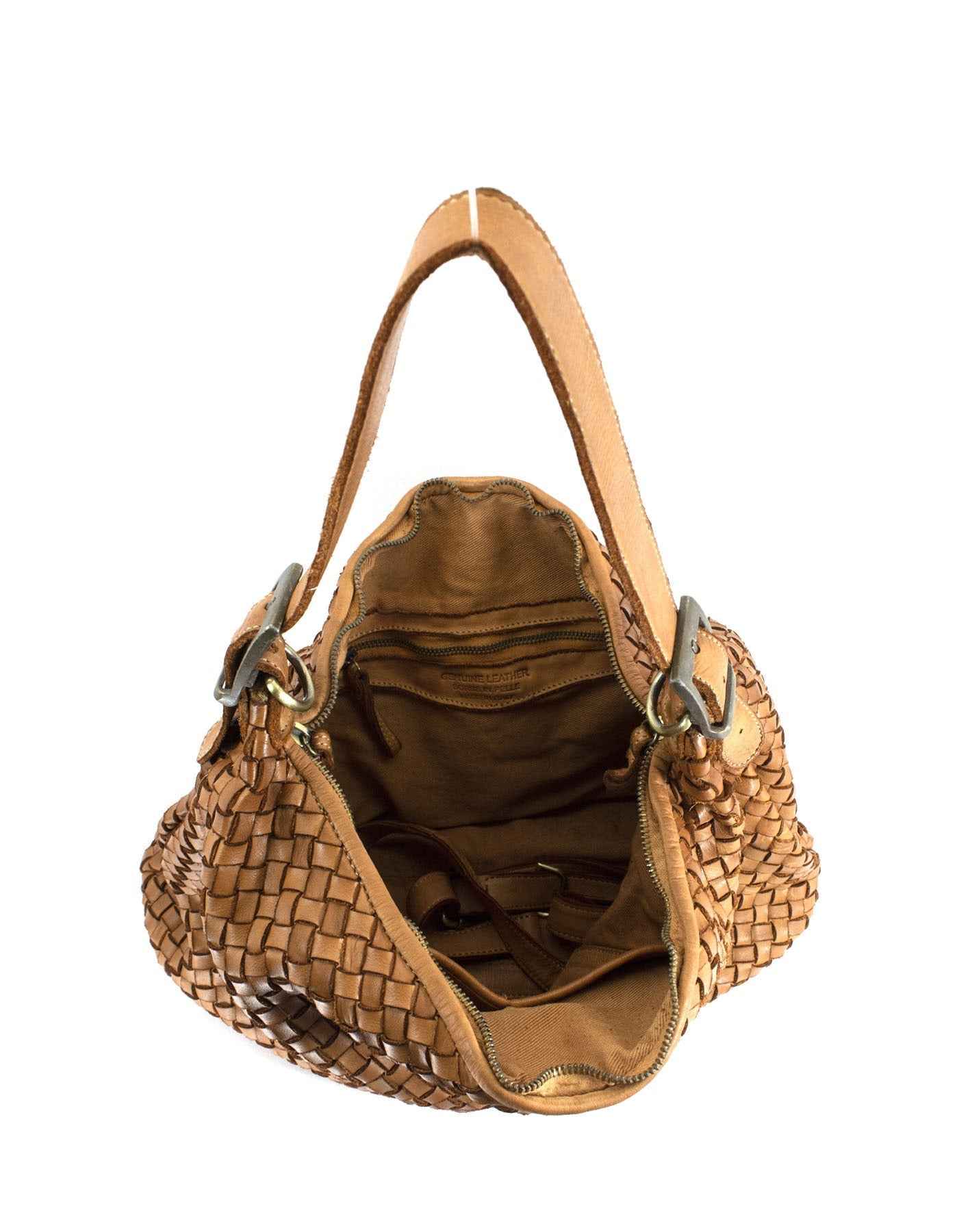 BZNA Bag Amira Braun Italy Designer Damen Handtasche Schultertasche Tasche