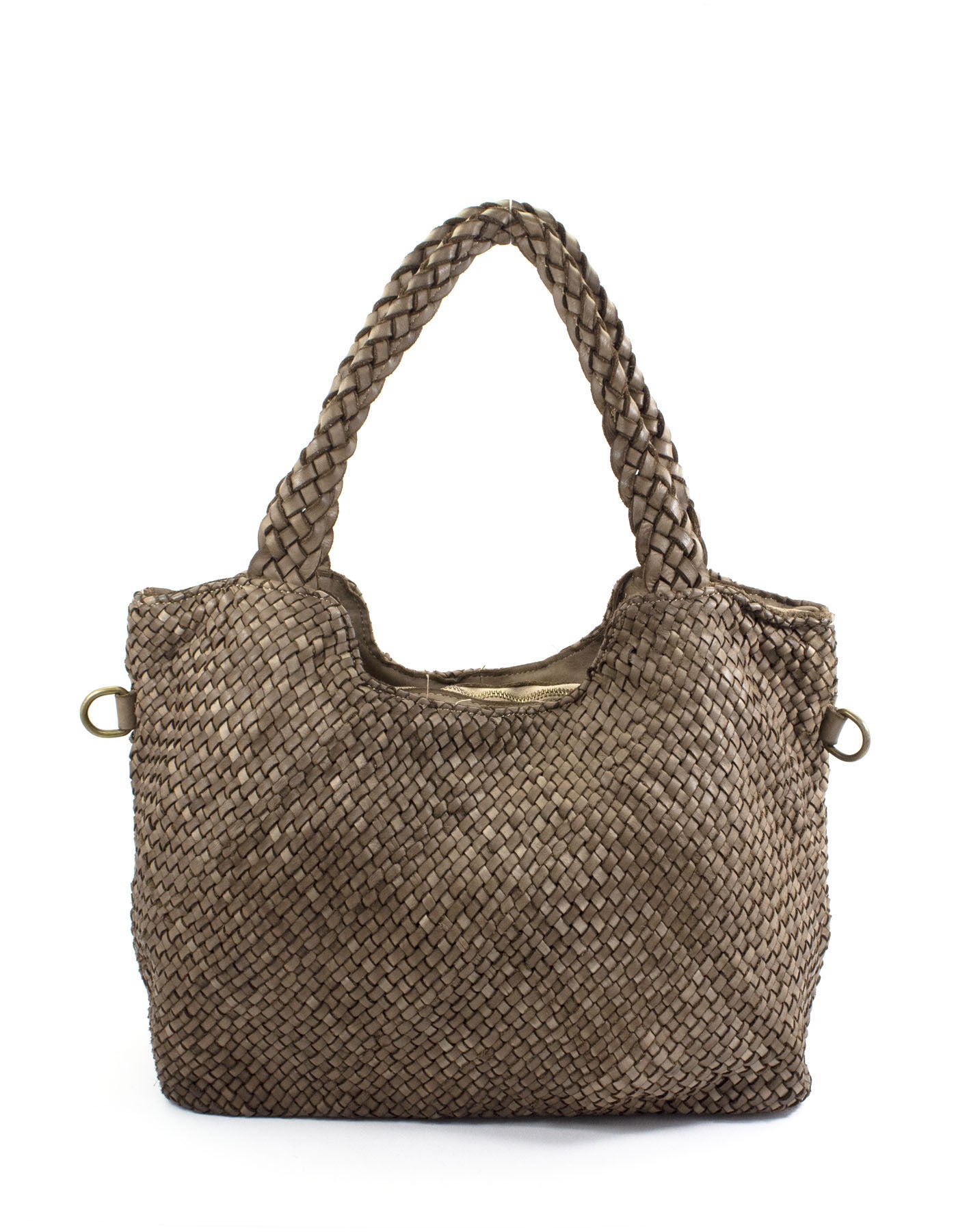 BZNA Bag Yasmin Taupe Italy Damen Shopper Handtasche Schultertasche Tasche Leder - B Z N A