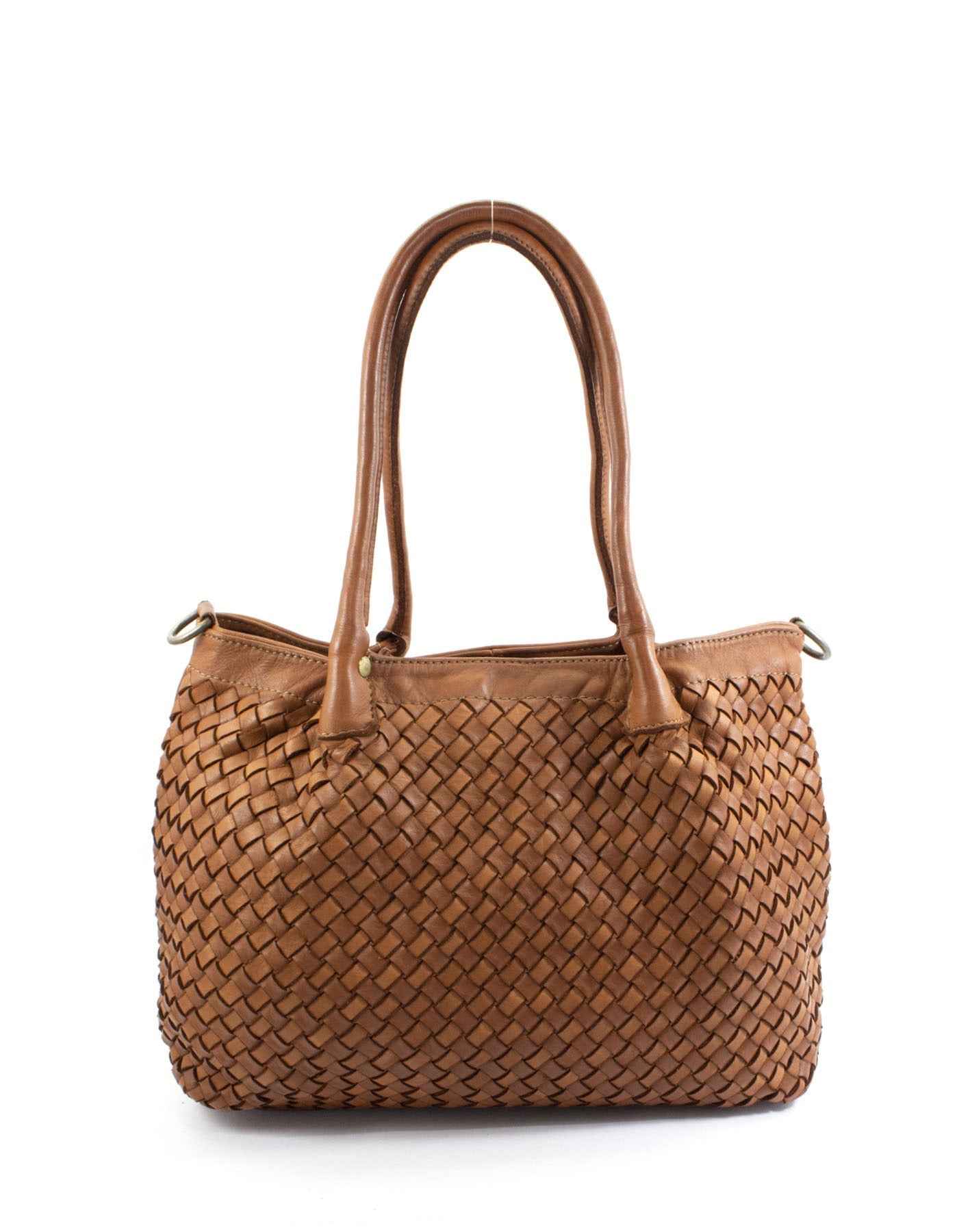 BZNA Bag Lara Cognac Italy Damen Handtasche Schultertasche Tasche Leder