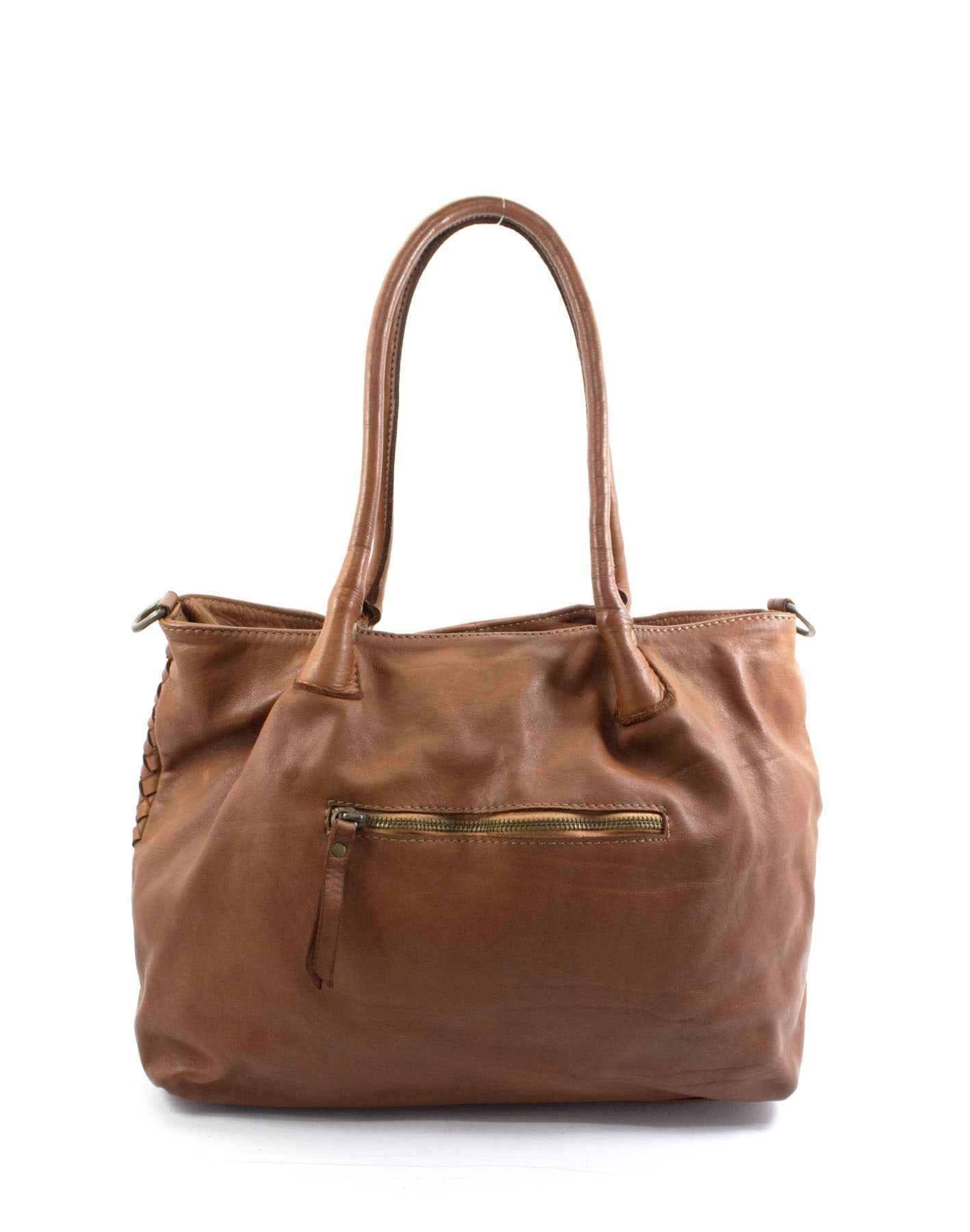 BZNA Bag Lara Braun Italy Damen Handtasche Schultertasche Tasche Leder