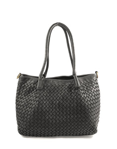 BZNA Bag Lara Schwarz Italy Damen Handtasche Schultertasche Tasche Leder - B Z N A