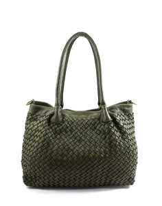 BZNA Bag Lara Grün Italy Damen Handtasche Schultertasche Tasche Leder - B Z N A