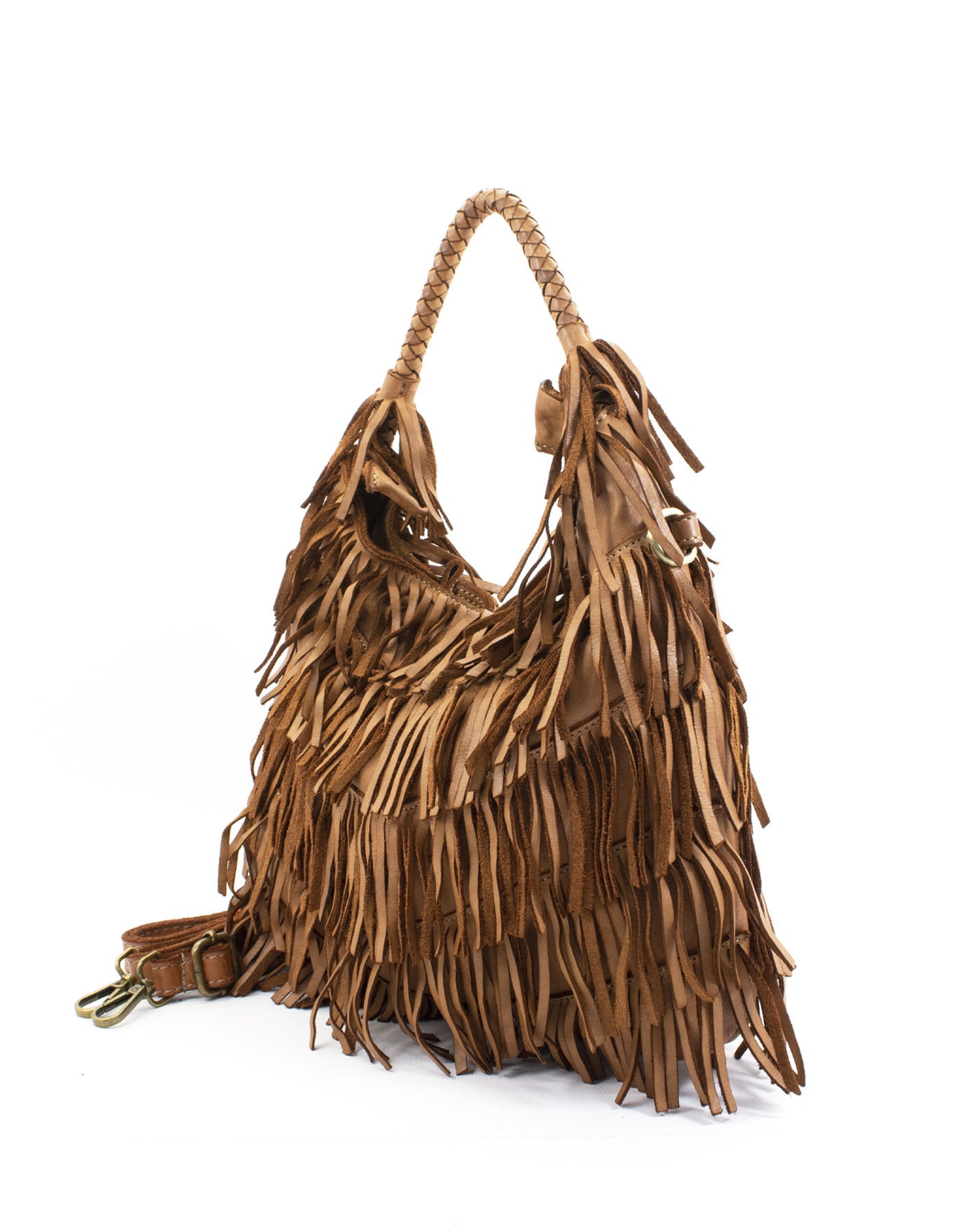 BZNA Bag Franssa Bordeaux Fransen  Schultertasche Designer Damen Handtasche Italy - B Z N A