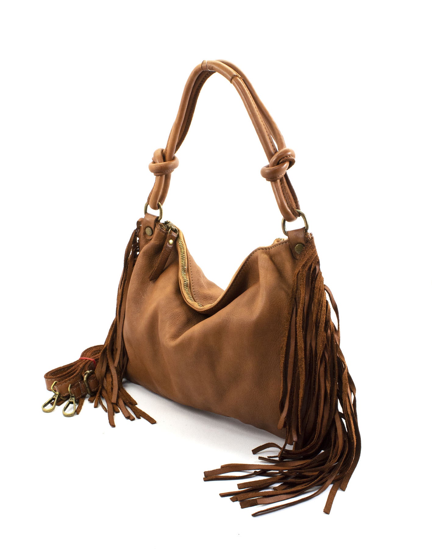 BZNA Bag Natti Taupe Italy Designer Fransen Handtasche Ledertasche Schultertasche Leder Shopper Neu - B Z N A