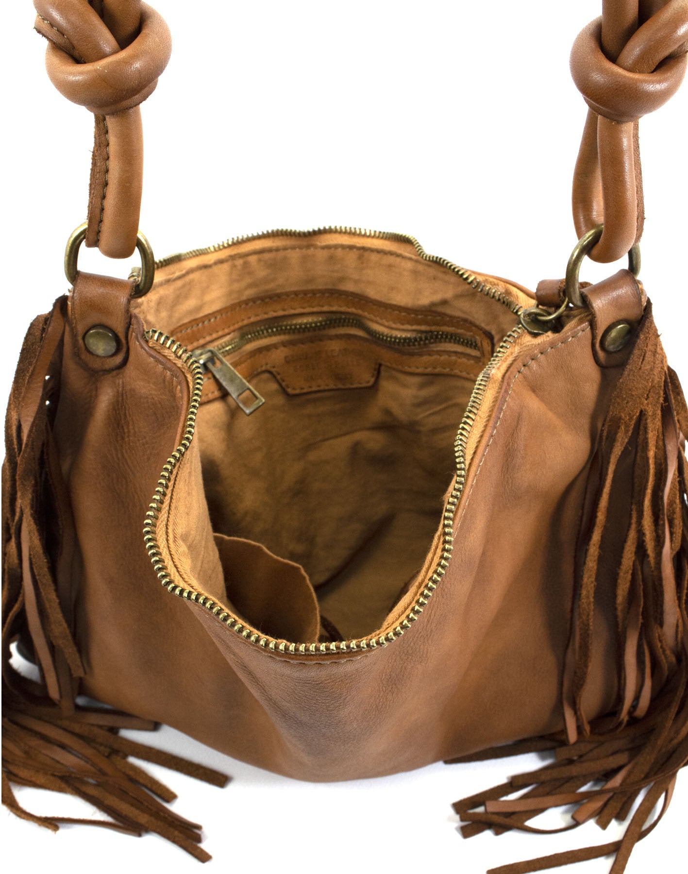 BZNA Bag Natti Taupe Italy Designer Fransen Handtasche Ledertasche Schultertasche Leder Shopper Neu - B Z N A