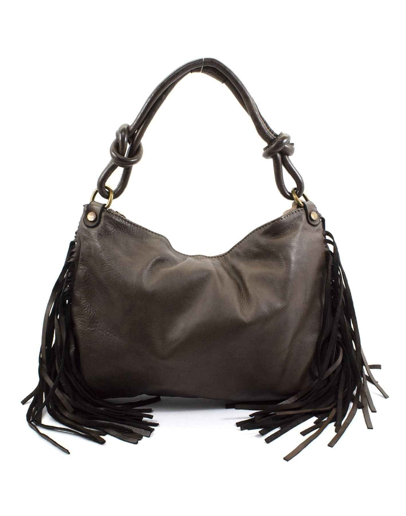 BZNA Bag Natti Braun Italy Designer Fransen Handtasche Ledertasche Schultertasche Leder Shopper Neu