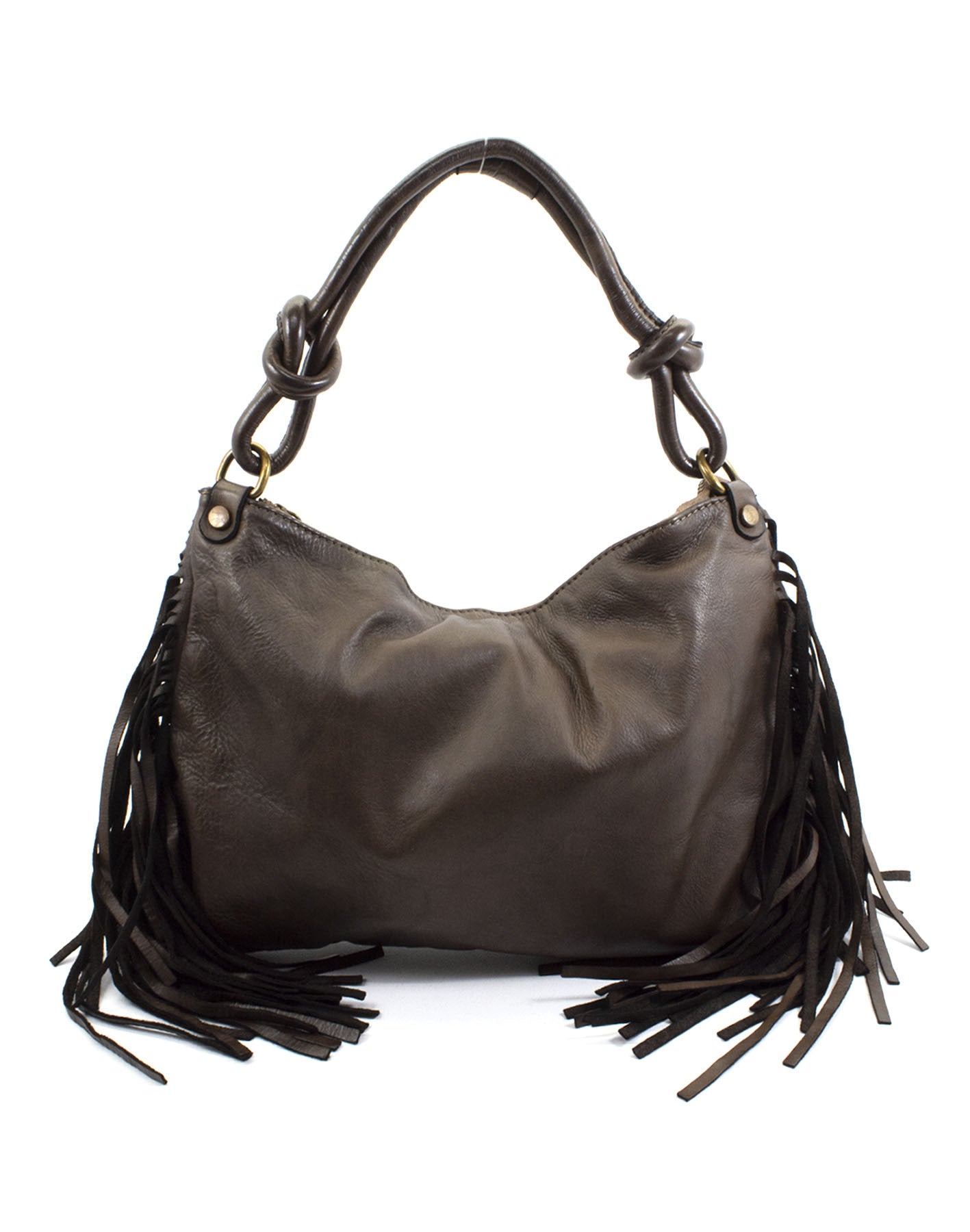 BZNA Bag Natti Braun Italy Designer Fransen Handtasche Ledertasche Schultertasche Leder Shopper Neu - B Z N A