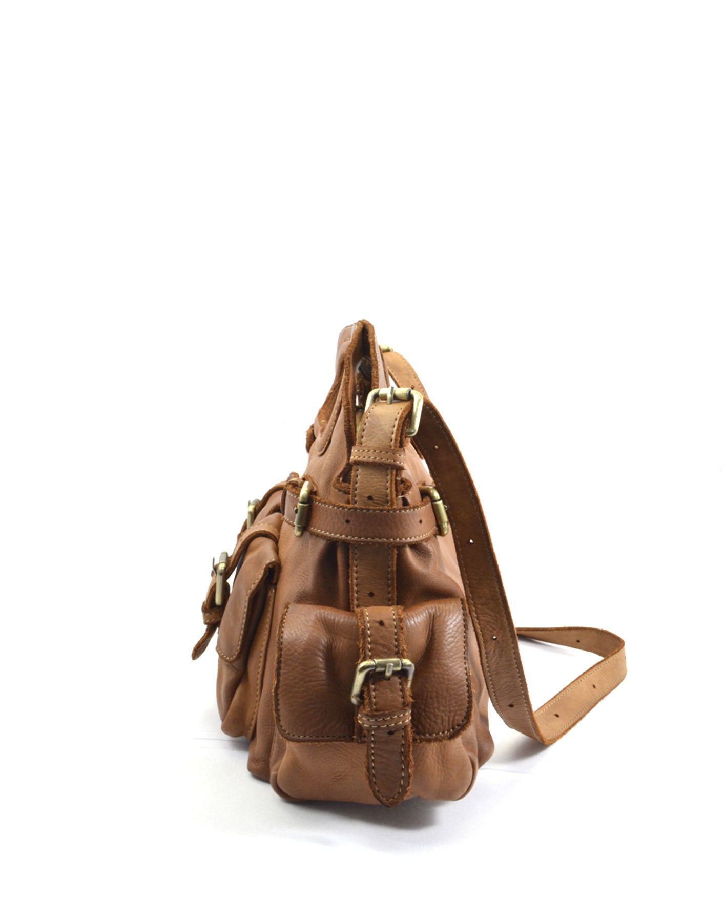 BZNA Bag Radika Taupe Italy Damen Handtasche Schultertasche Tasche Leder - B Z N A