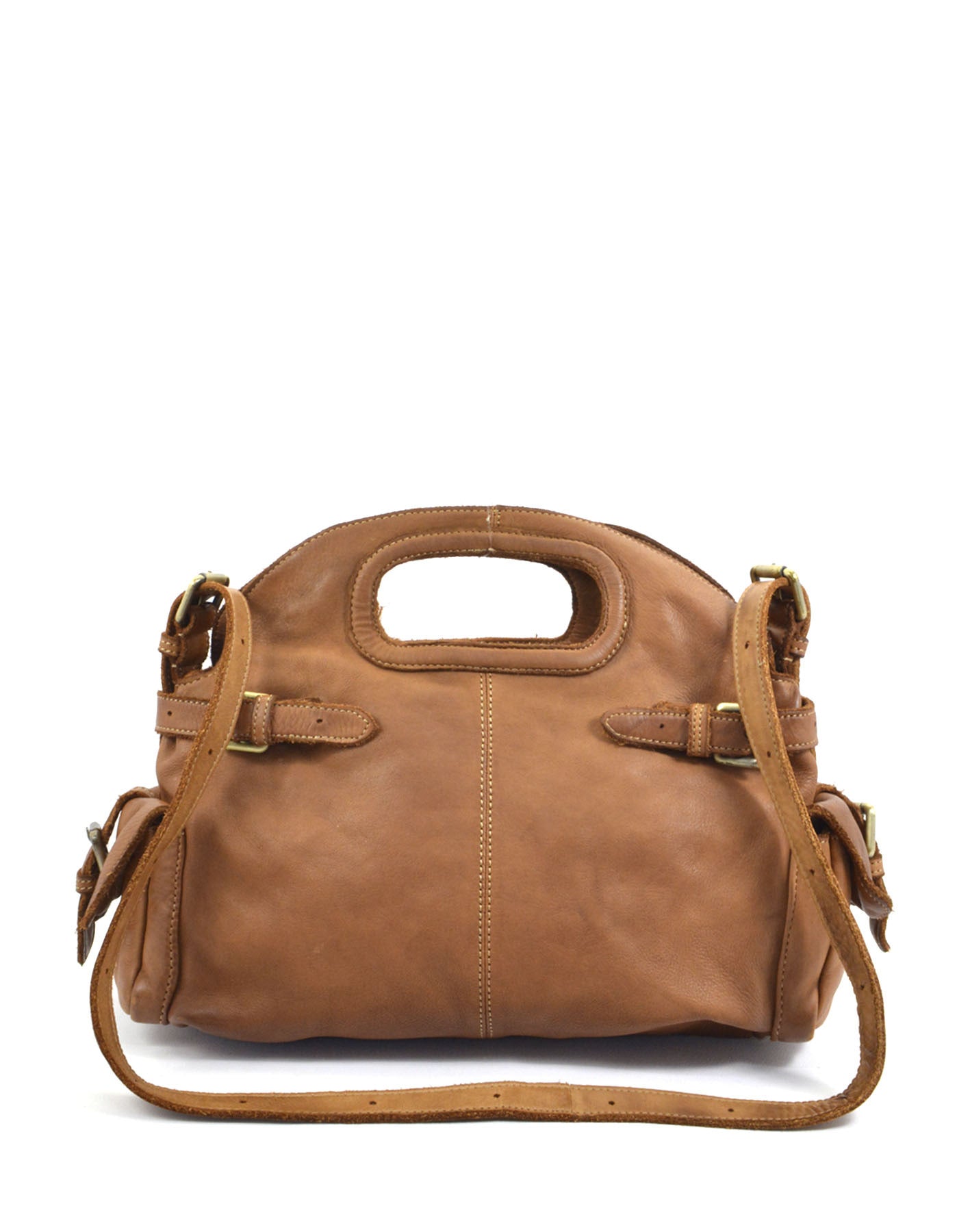 BZNA Bag Radika Taupe Italy Damen Handtasche Schultertasche Tasche Leder - B Z N A