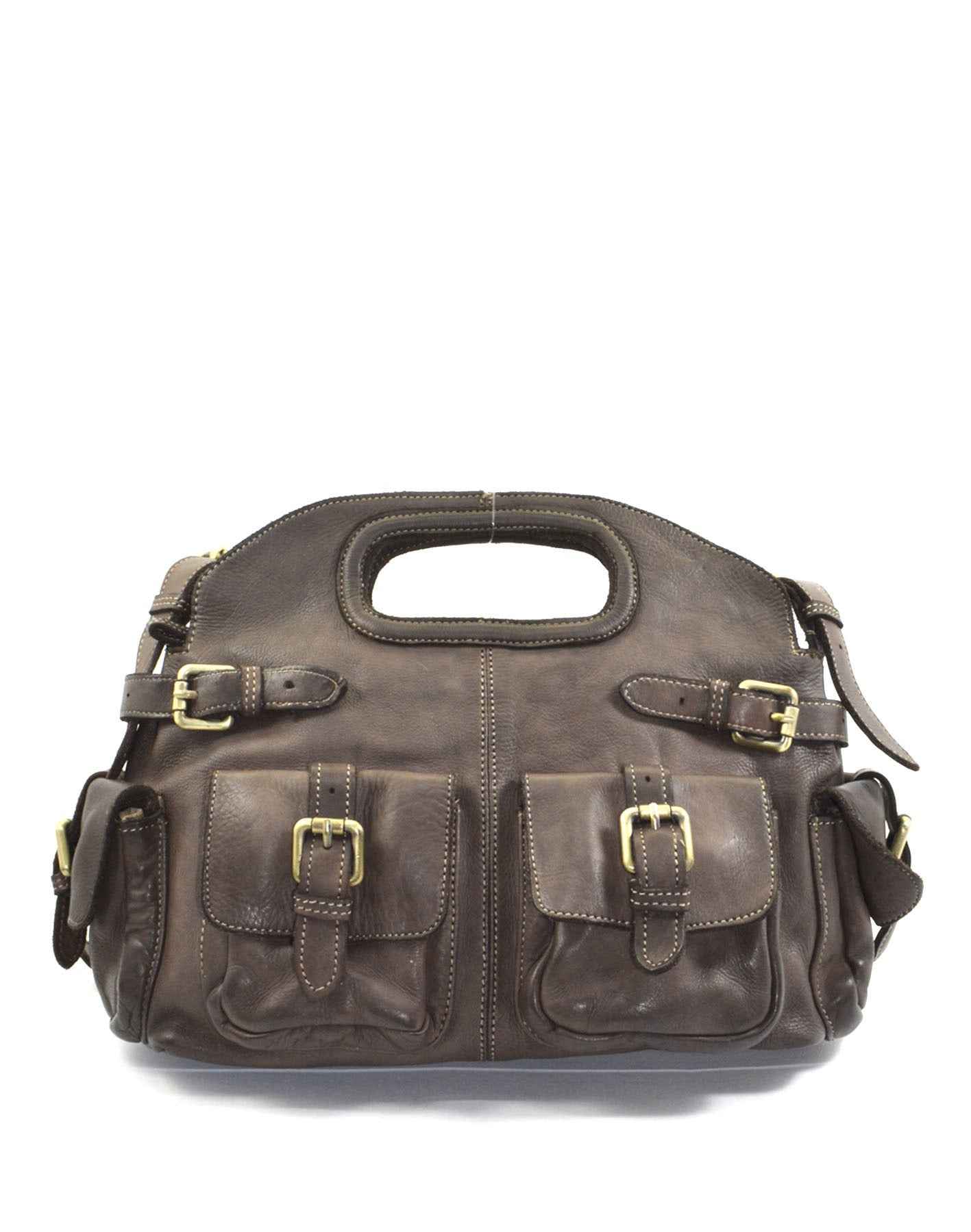 BZNA Bag Radika Braun Italy Damen Handtasche Schultertasche Tasche Leder