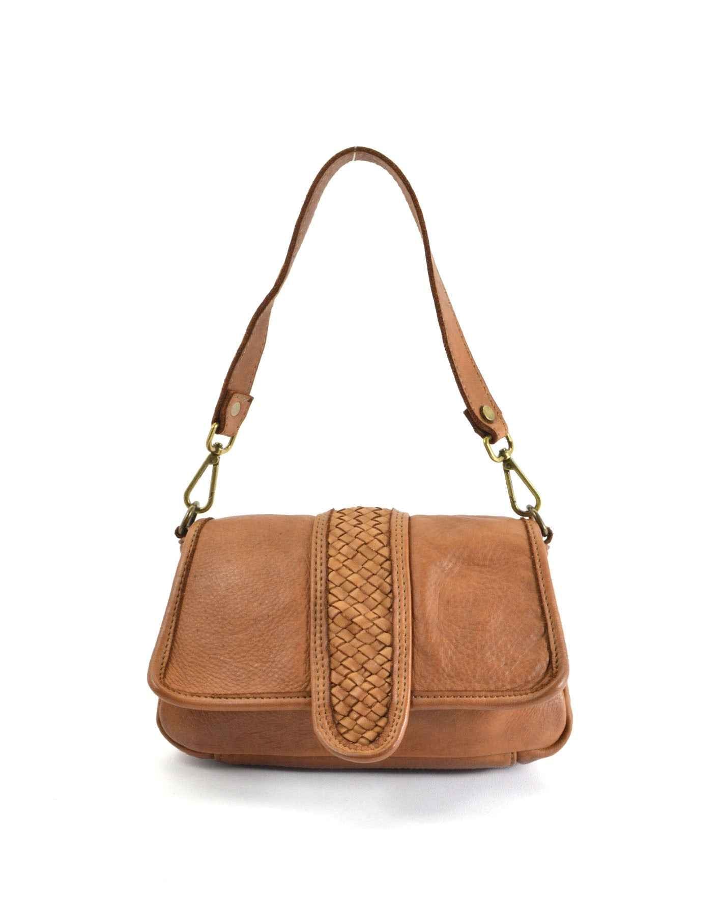BZNA Bag Radjaka Cognac Italy Damen Handtasche Schultertasche Tasche Leder