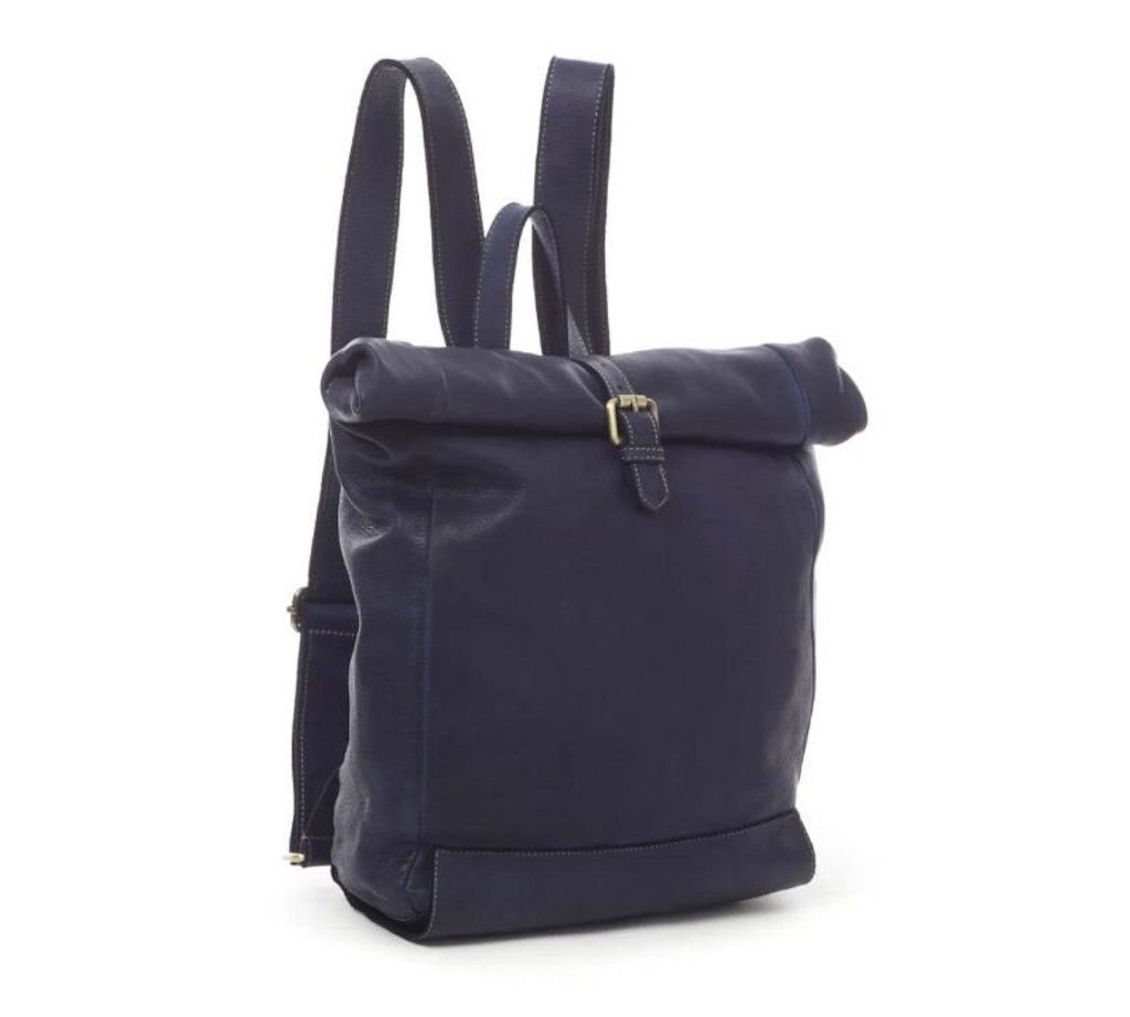 BZNA Rucksack Kev Blau Unisex Roll Top Backpacker Designer Handtasche