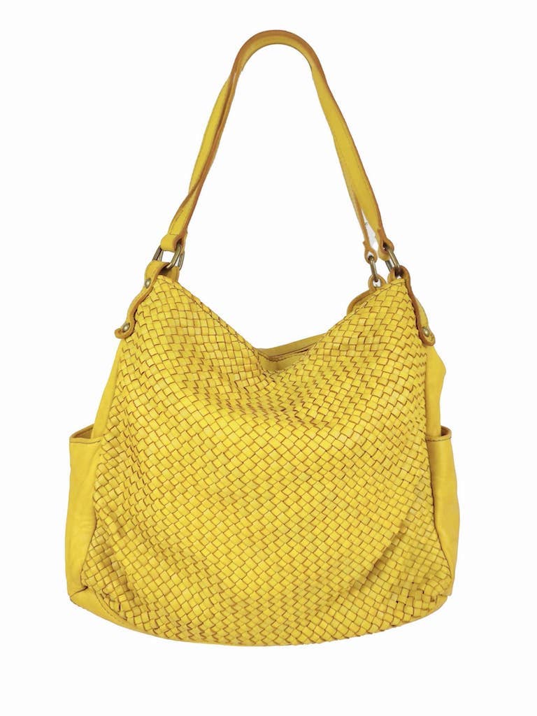 BZNA Bag Yuna Gelb Italy Designer Damen Handtasche Schultertasche Tasche - B Z N A