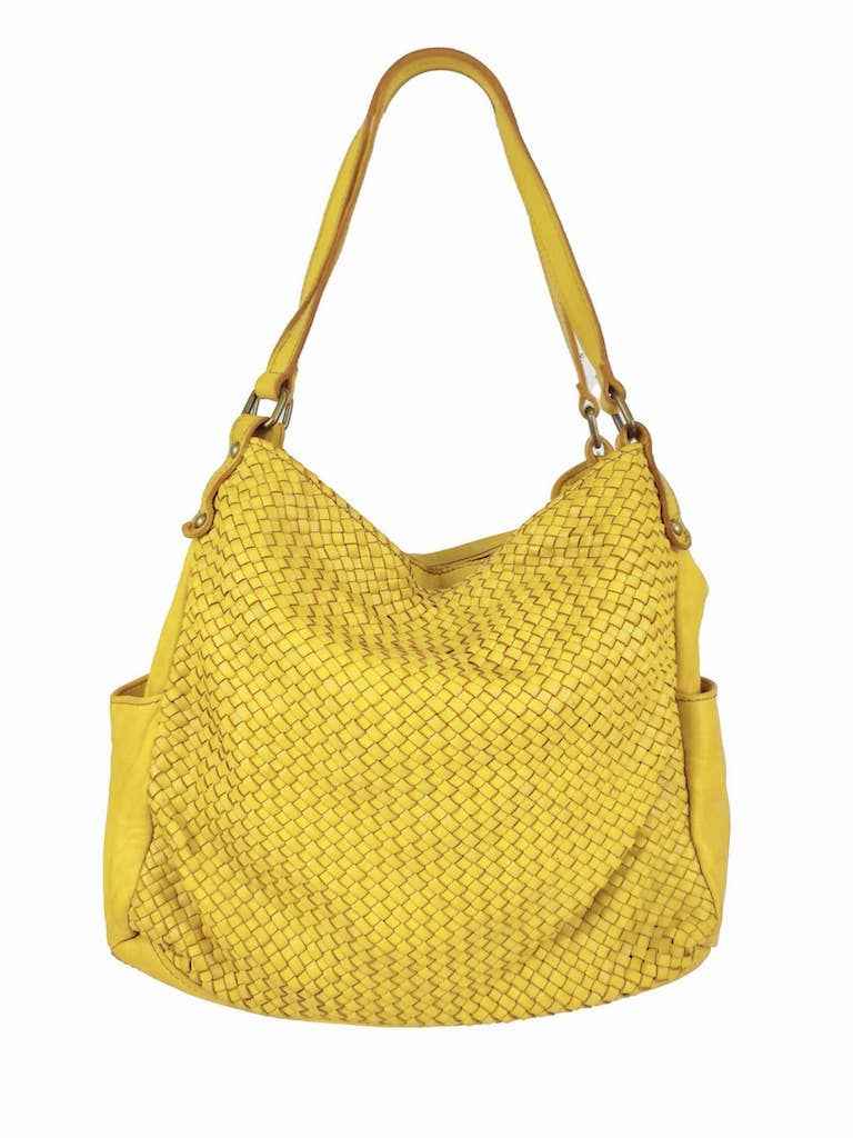 BZNA Bag Yuna Gelb Italy Designer Damen Handtasche Schultertasche Tasche
