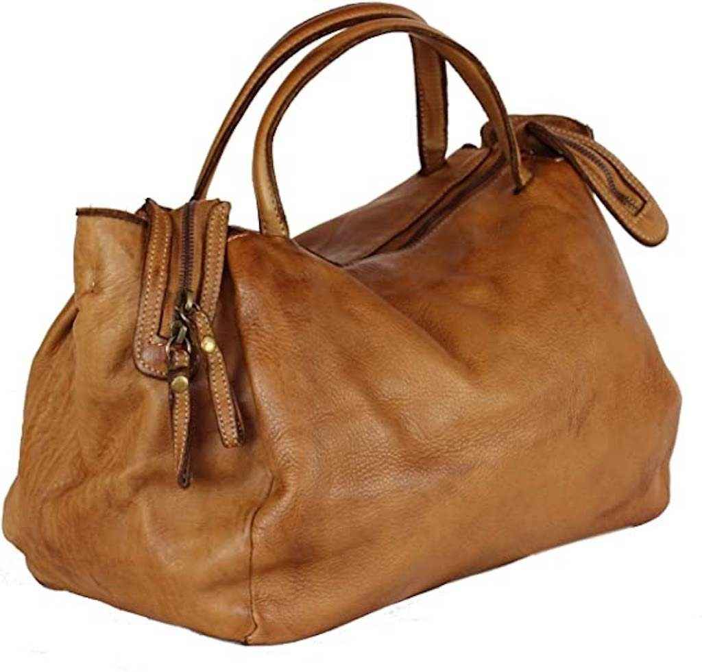 BZNA Bag Diana Cognac Italy Designer Damen Handtasche Schultertasche Tasche Leder