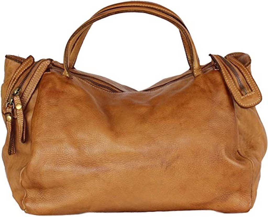 BZNA Bag Diana Cognac Italy Designer Damen Handtasche Schultertasche Tasche Leder - B Z N A