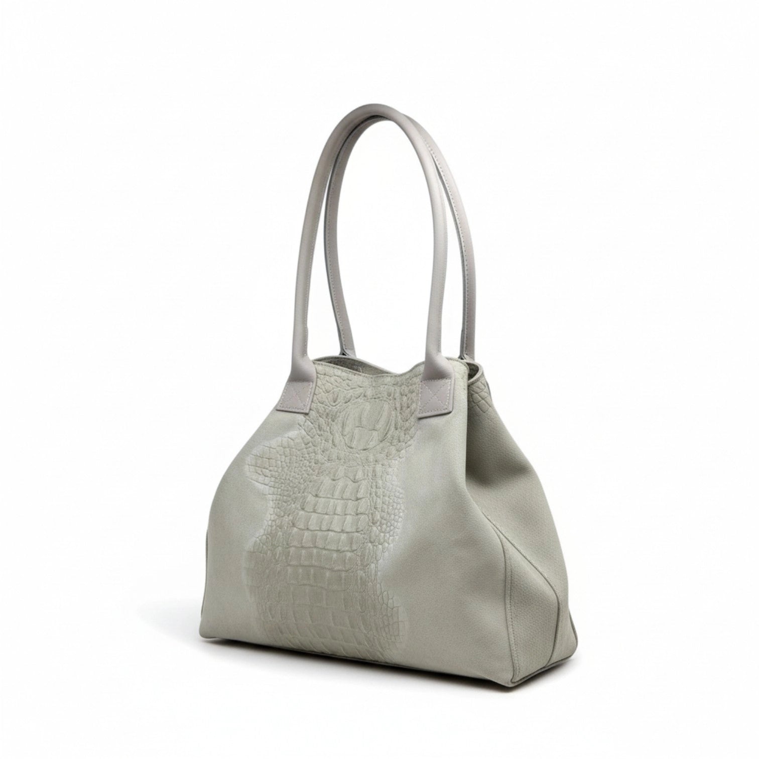 BZNA Bag Ladas Beige Kroko Prägung Leder Italy Damen Shopper Handtasche Schultertasche Tasche - B Z N A