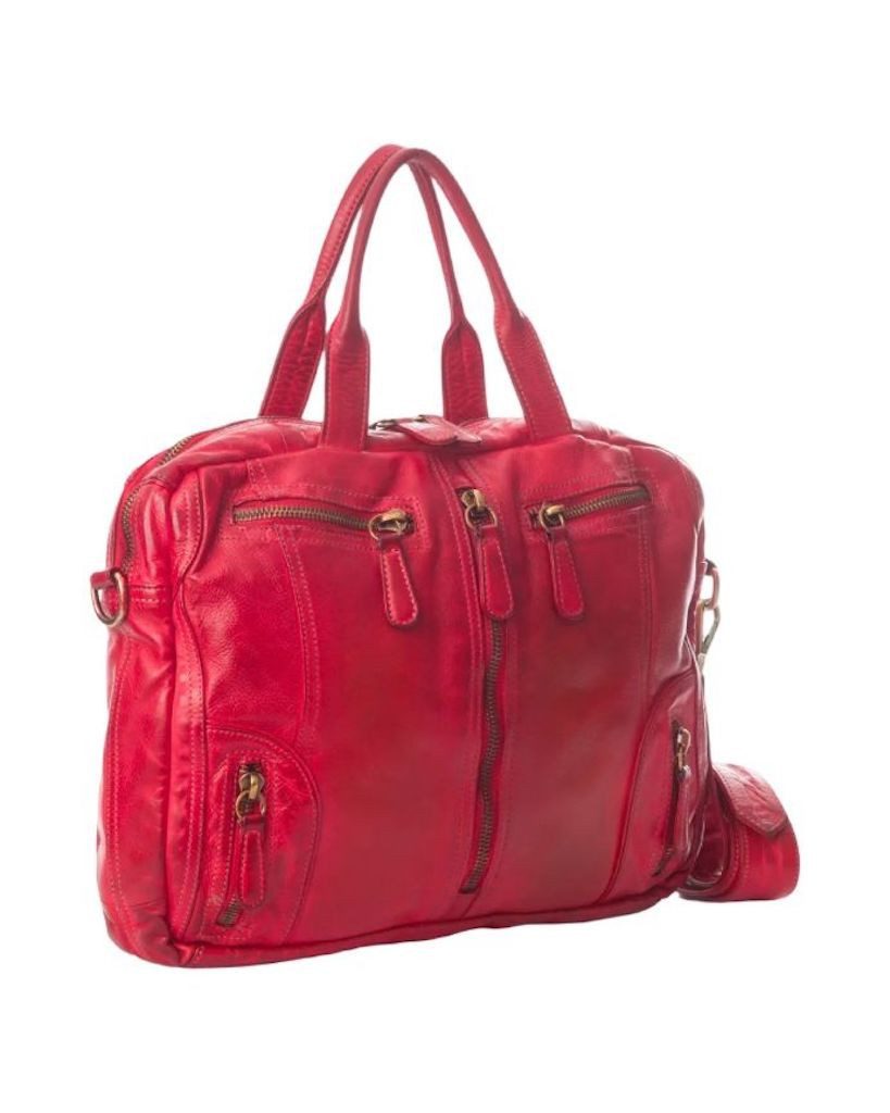BZNA Bag Simsa Wine Rot Business Aktentasche Designer Ledertasche Schultertasche Unisex - B Z N A
