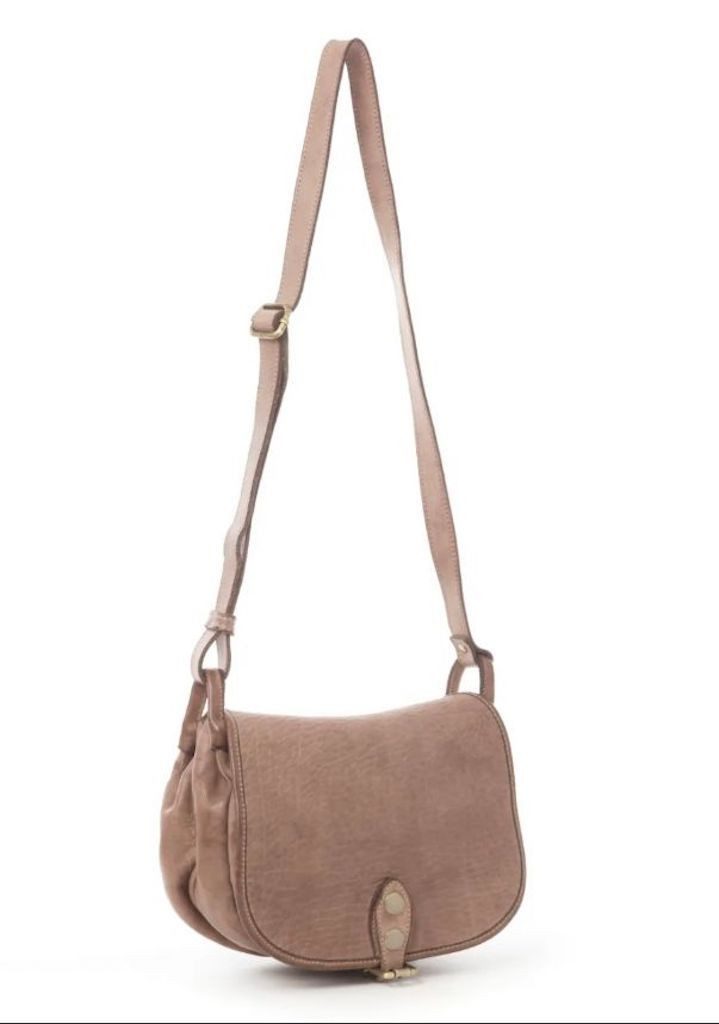 BZNA Schultertasche Taina Taupe Italy Designer Handtasche Ledertasche Umhängetasche - B Z N A