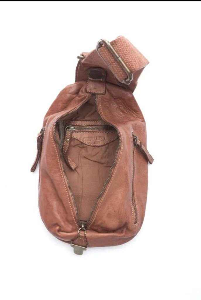 BZNA Bag Martin Grau Italy Designer Gürteltasche Bauchtasche Fanny Bag Umhängetasche Schultertasche Tasche Leder Shopper Neu