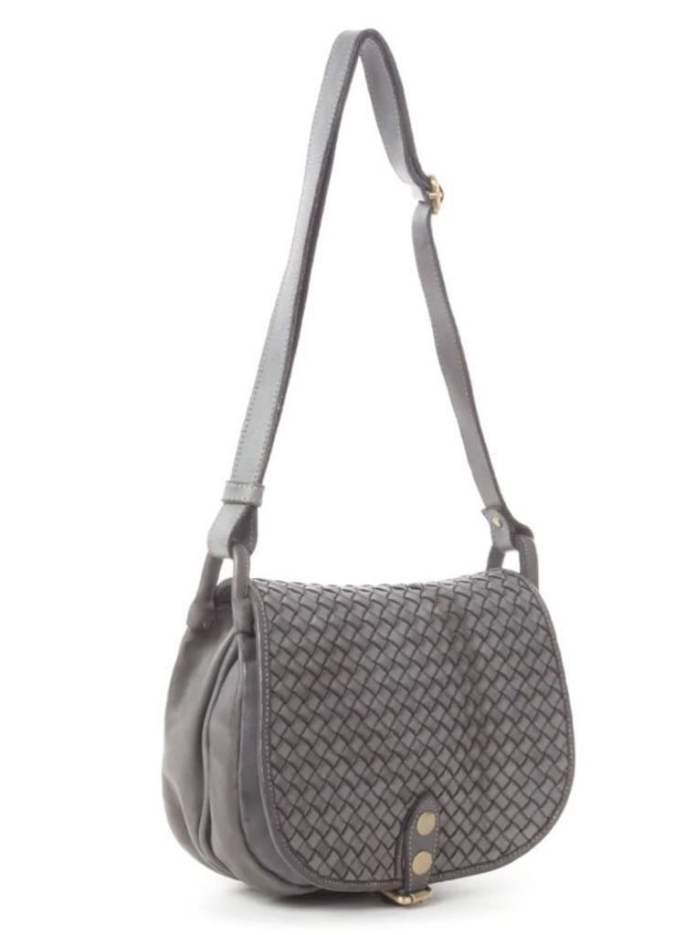 BZNA Schultertasche Tanita grau Italy Designer Handtasche Ledertasche Umhängetasche - B Z N A