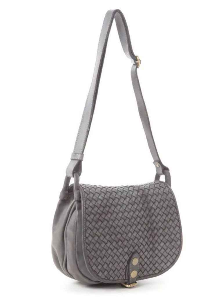 BZNA Schultertasche Tanita Grau Italy Designer Handtasche Ledertasche Umhängetasche