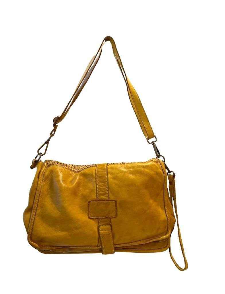 BZNA Bag Lola Gelb Italy Designer Clutch Umhängetasche Damen Handtasche