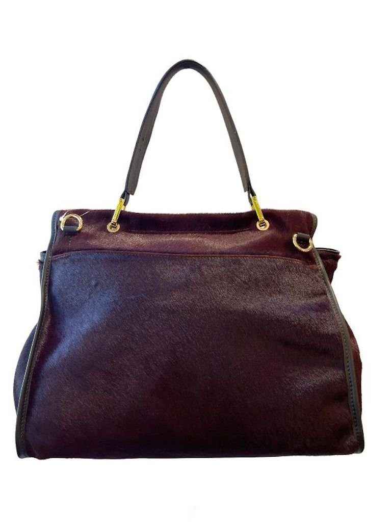 BZNA Bag Alexia Bordeaux Cavalino Echtfell Italy Damen Shopper Handtasche Schultertasche Tasche